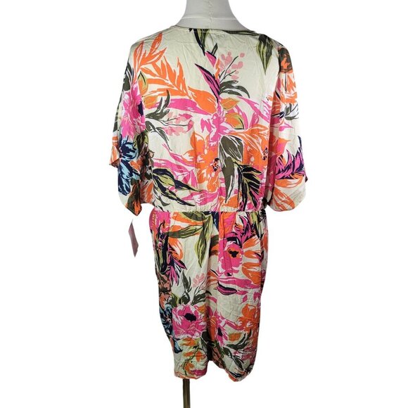 1. State Womens Floral Kimono Style Cover-Up Dress Lightweight Rayon Size L - Picture 10 of 10